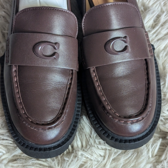 NWT Coach Leah Platform Lug Loafer in Maple Leather Brown - Picture 8 of 16